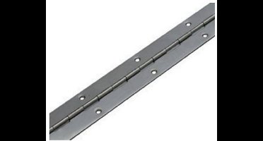 Pianoscharnier rvs 80x2.0mm (2.50mtr) ongeboord