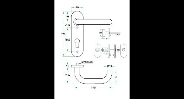 Knop/krukgarn CHASE DIN-R PL KL4 rvs mat PC72 KS