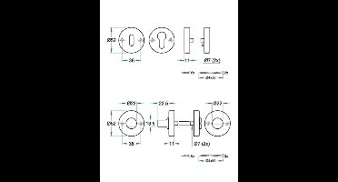 Cilinderrozet paar WCX rvs mat