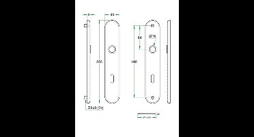 Schildpaar afgerond LS rvs mat PC55