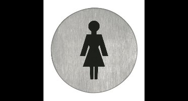 Symboolplaat dames ø75mm rvs mat