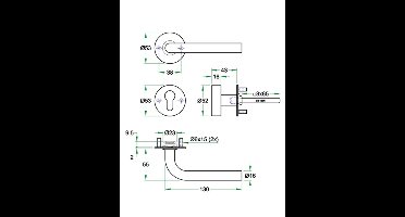 Knop/krukgarn BODA 16mm SF KL4 rvs mat PC