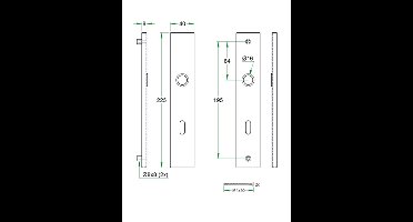 Schildpaar rechthoek LS rvs mat SL56