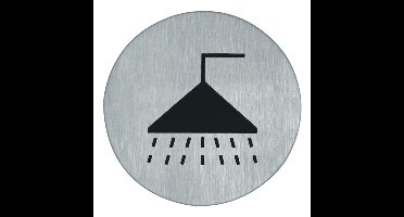 Symboolplaat douche ø75mm rvs mat