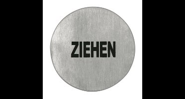 Symboolplaat ziehen ø75mm rvs mat