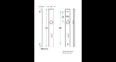 Schildpaar smal rechthoek LS rvs mat blind