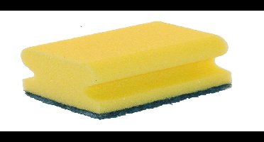 Schuurspons met greep 140x70x42mm geel/groen (10st)