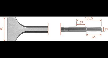 Spadebeitel 6-kant tbv Kango 900 80x300mm