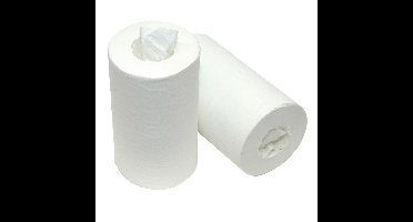 Mini poetspapier kokerloos 1-laags wit br 20cm (120mtr)