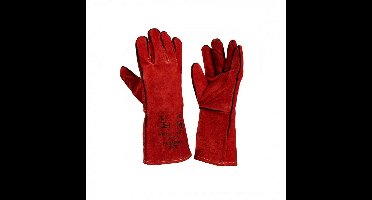 Lashandschoen HV353/36RK rood, 5 vingers, 36cm kap