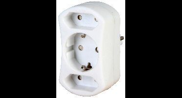 Kopp stekker enkel RA /2-voudig Euro IP20 250V artic wit