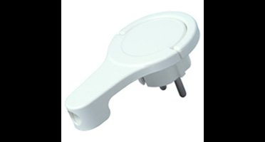 Kopp stekker extra plat (8mm) haaks IP20 arctic wit