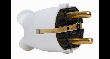 Kopp stekker plastic RA IP20 artic wit