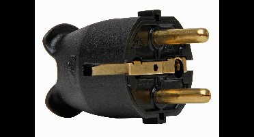 Kopp stekker plastic RA IP20 zwart