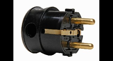 Kopp stekker kunststof RA IP20 haaks zwart