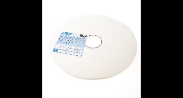 Spatieband z/folie wit 5x9