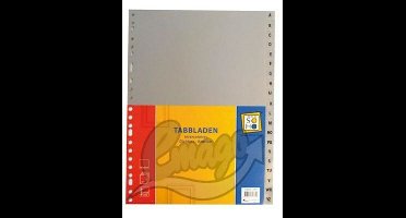 Quantore tabbladen A4 23-gaats met alfabet grijs PP (20-dlg)
