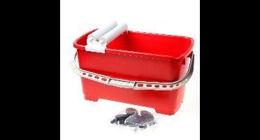 Tegelemmer+rolset+wielen rood 22ltr.