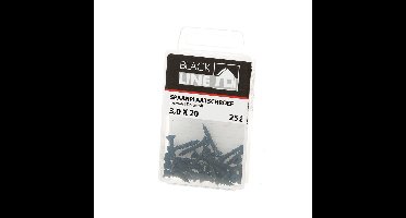 Spaanpl.schr.zwart pk tx10 3.0X20 Blister 25