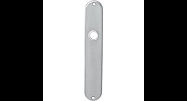 Langschild ovaal 220x41mm sleutelgat 78mm RVS