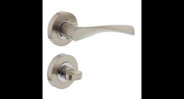 Deurkruk 1687 Giussy op rond rozet 7mm nokken met WC6mm nikkel mat