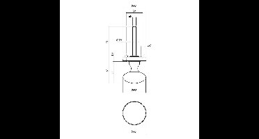 Knop op rozet NM vast gemonteerd met ril messing