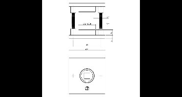 Rozetten staal verdekt vierkant 50x50x5mm met 2-weg veerconstructie rvs zwart