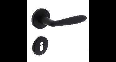 Deurkruk Phobos op rozet + sleutelplaatjes mat zwart