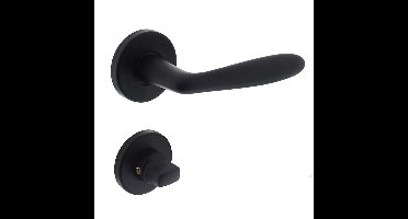 Deurkruk Phobos op rozet + WC sluiting 8mm mat zwart