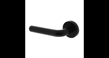 Gatdeel links Agatha op ronde rozet 53x8mm met nokken mat zwart