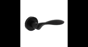 Gatdeel rechts George op ronde rozet 52x10mm met nokken mat zwart