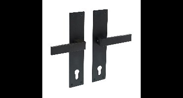 Deurkruk Amsterdam met schild 250x55x2mm profielcilindergat 110mm zwart