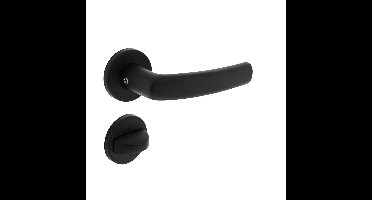 Deurkruk Denham op rozet ø50x7 mm + 7mm nokken met WC-sluiting 8mm zwart