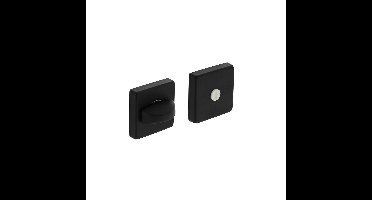 Rozet met WC-sluiting 50x50x10mm +8mm stift +7mm nokken aluminium/zwart