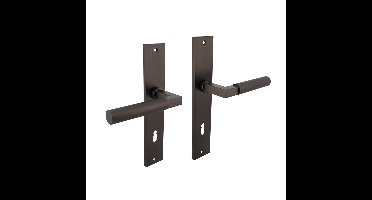 Deurkruk Baustil op langschild 245x45mm sleutelgat 78mm antraciet-grijs