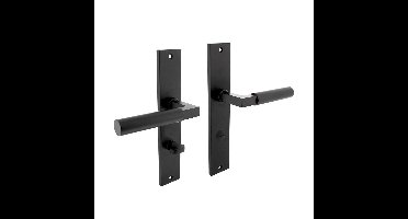 Deurkruk Baustil op langschild 245x45mm WC78/7mm mat zwart