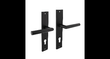 Deurkruk Bastian op langschild 245x45mm profielcilindergat 78mm mat zwart