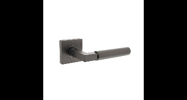 Gatdeel rechts Baustil op vierkante rozet met nokken 55x55x10mm antraciet-grijs