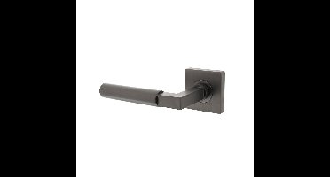 Gatdeel links Baustil op vierkante rozet met nokken 55x55x10mm antraciet-grijs