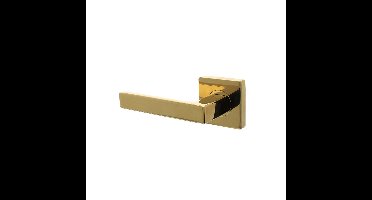 Gatdeel links Hera op vierkante rozet met nokken 55x55x10mm PVD messingkleur