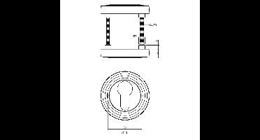 Cilinderrozetten verdekt met rillen ø55x10mm en nokken nikkel mat