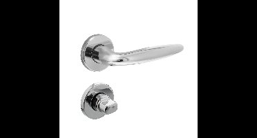 Deurkruk Sigaar op rozet verdekt ø49x7mm en WC-sluiting met stift 8x8mm chroom