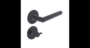 Deurkruk Jura met rozet zelfklevend ø55x2mm en WC-sluiting met stift 8x8mm structuur zwart