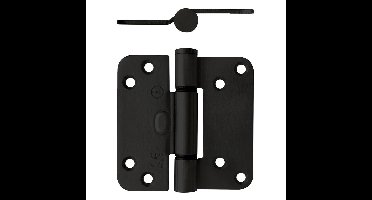 Glijlagerscharnier afgerond 89x89x3 CE (EN1935: 2002) zwart - Geen schroeven toegevoegd.