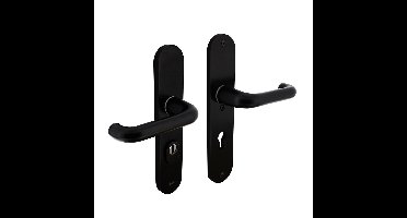 SKG3 veiligheidsbeslag ovaal 250x50mm kruk/kruk Rond metveerconstructie profielcilindergat 72mm metkerntrekbeveiliging zwart