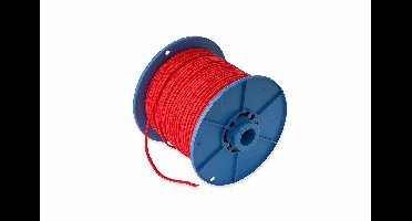 Touw gevlochten PP 03mm rood rol 100 mtr