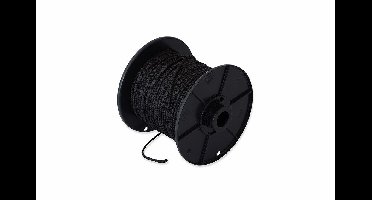 Touw gevlochten PP 05mm zwart rol 100 mtr