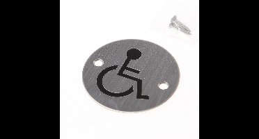 *Pictogram rvs Ø76mm invalidetoilet