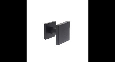 Voordeurknop vast vierkant mat zwart