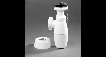 Bekersifon met plug 32x11/4 wit